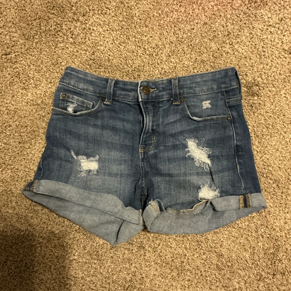 True Craft Distressed Blue Jean Shorts